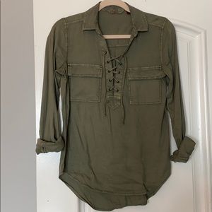 Army green shirt